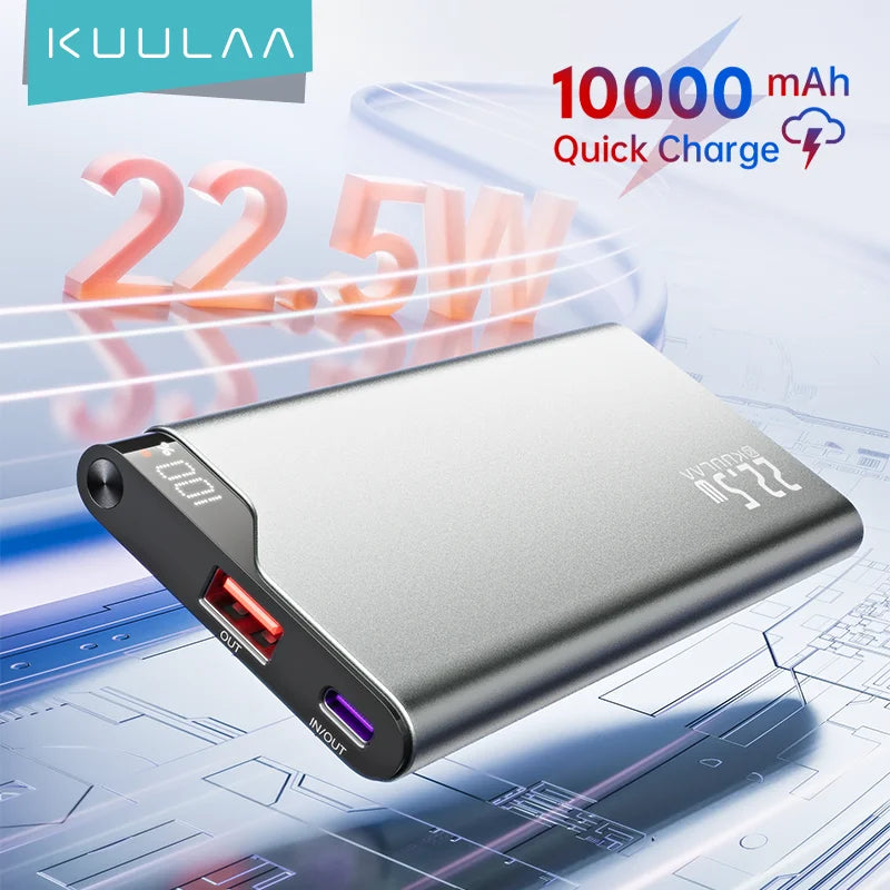 KUULAA 22.5W Power Bank 10000mAh Portable Charger PowerBank Fast Charging