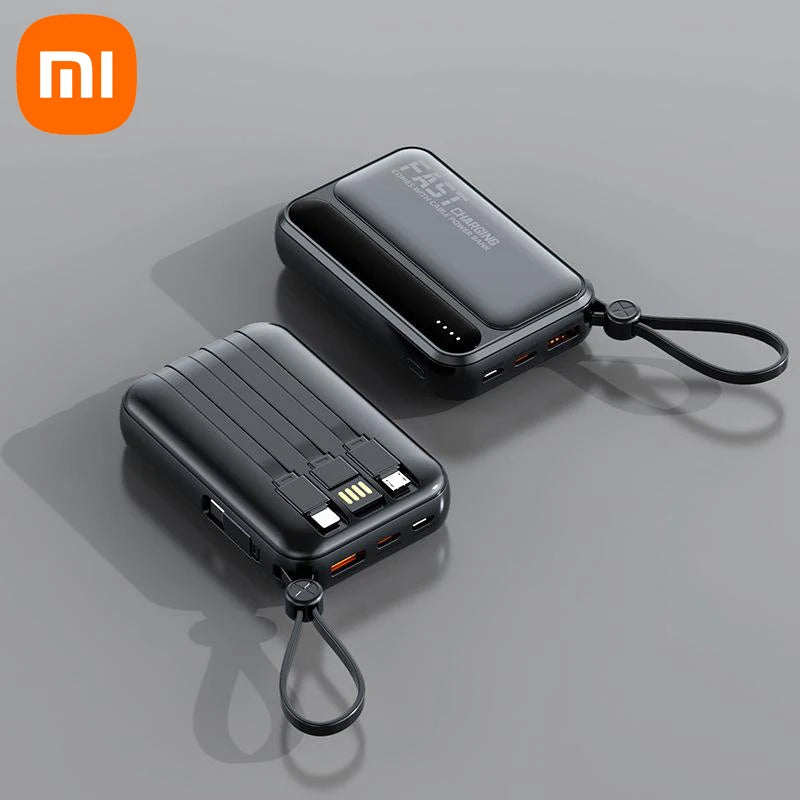 Xiaomi 100000mAh Large Capacity Power Bank Portable fast charging power bank with built-in 4 Cables Battery For IPhone Samsung